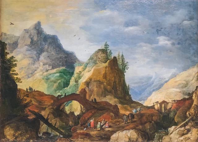 Mountain Scene with Bridges