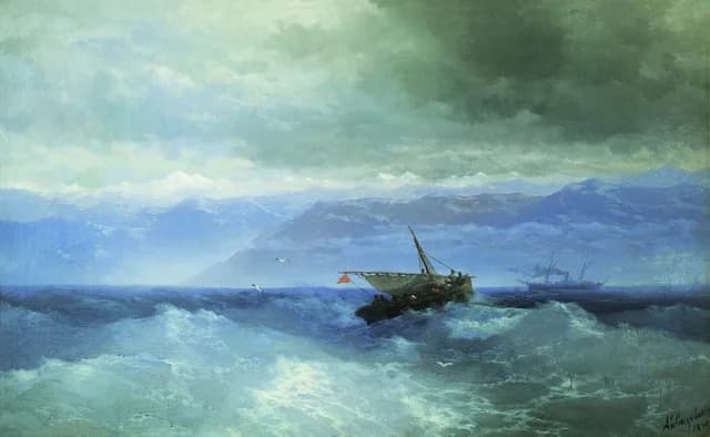 Der Kaukasus vom Meer aus gesehen