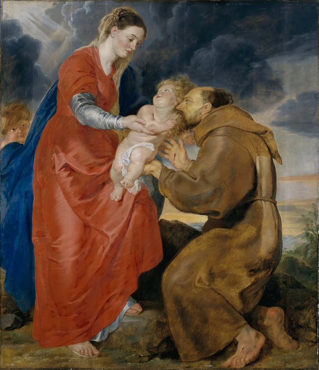 Saint Francis receiving the infant Christ