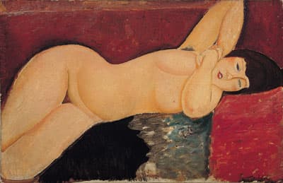 Reclining nude with intertwined hands