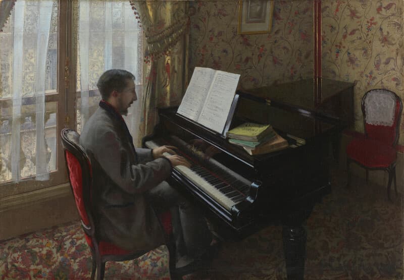 Young Man Playing the Piano (Martial Caillebotte)