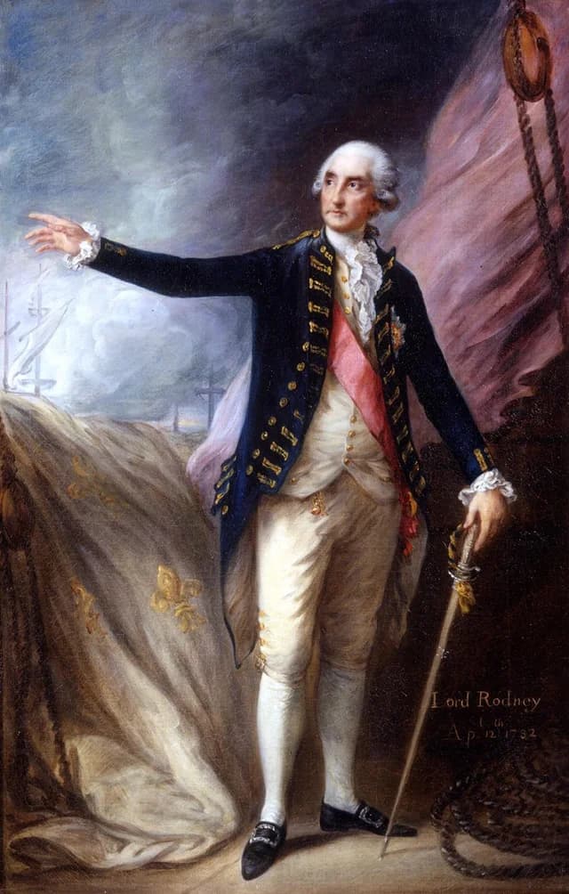 El almirante Rodney en la batalla de los Saintes