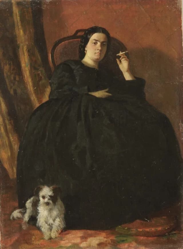 Portrait of a Woman with a Dog
