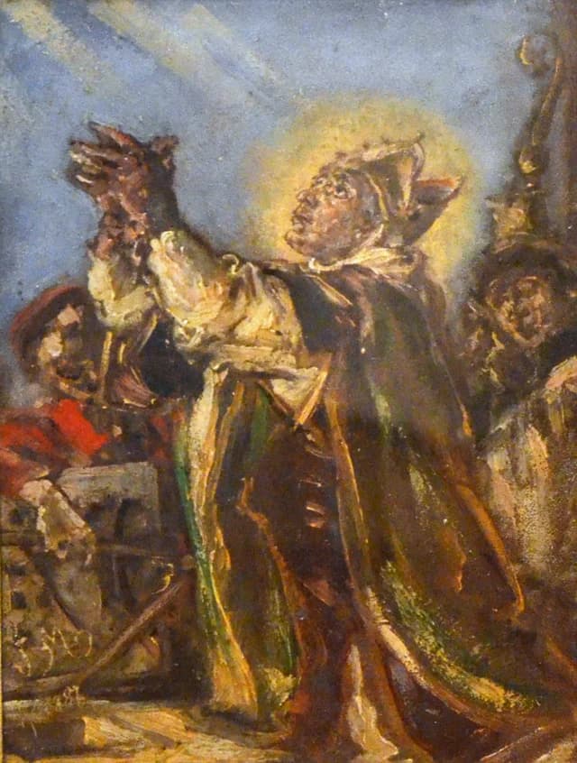 Il vescovo Iwo Odrowąż consacra la prima pietra della chiesa di Iwonicz