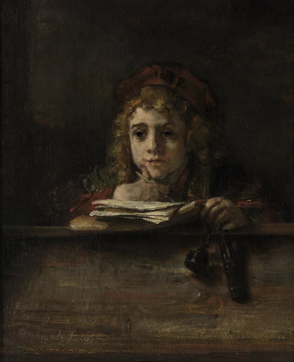 Titus at his desk