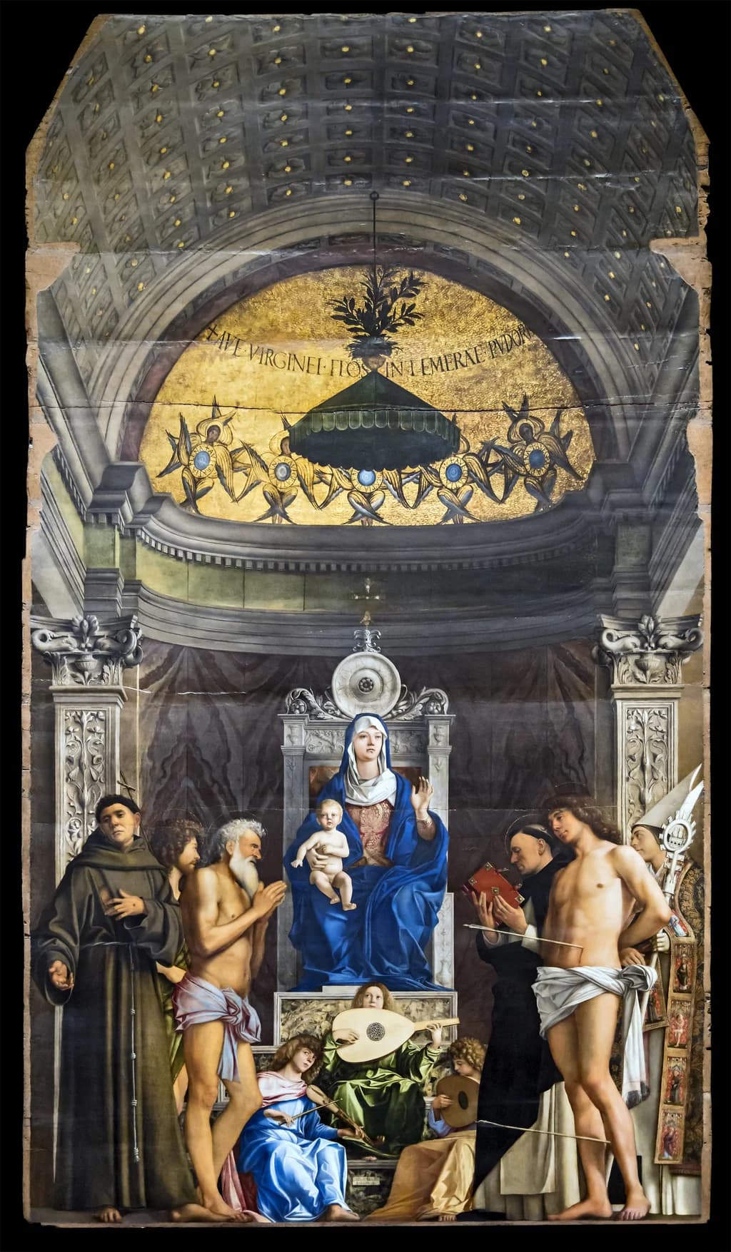 Vierge à l'Enfant en majesté avec des saints et des anges