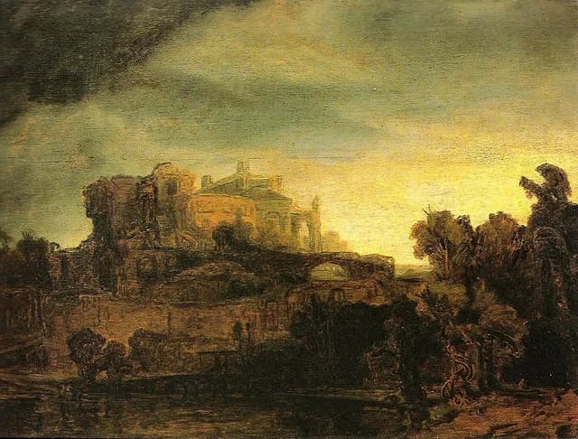 Landschaft mit Schloss
