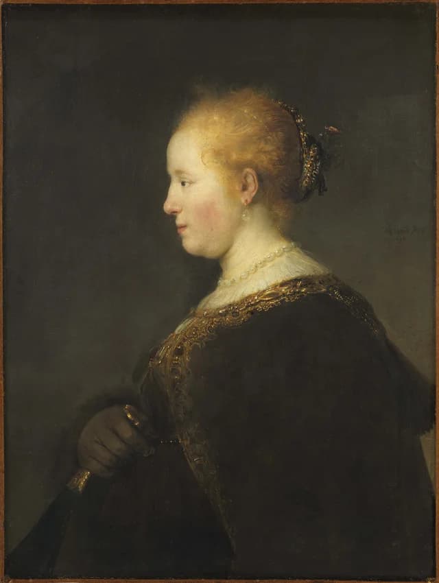 Portrait of a young woman in profile