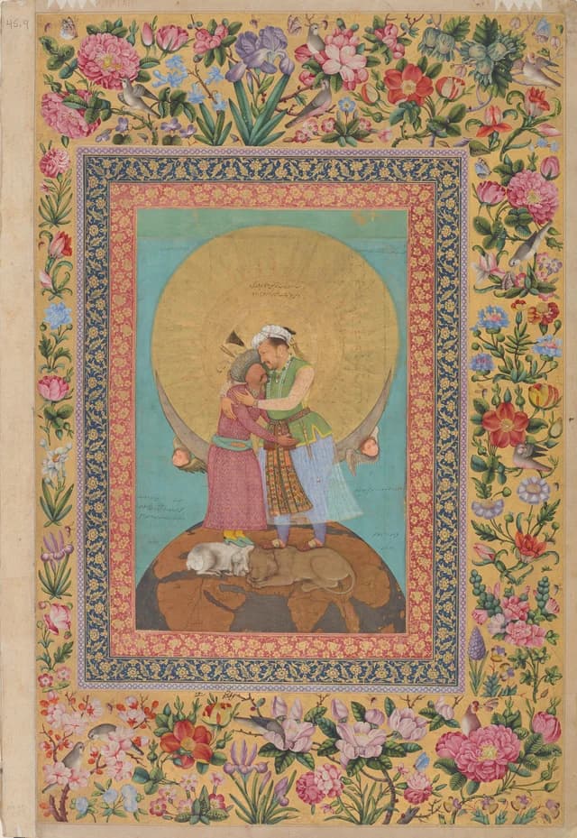 Emperor Jahangir Embraces Shah Abbas