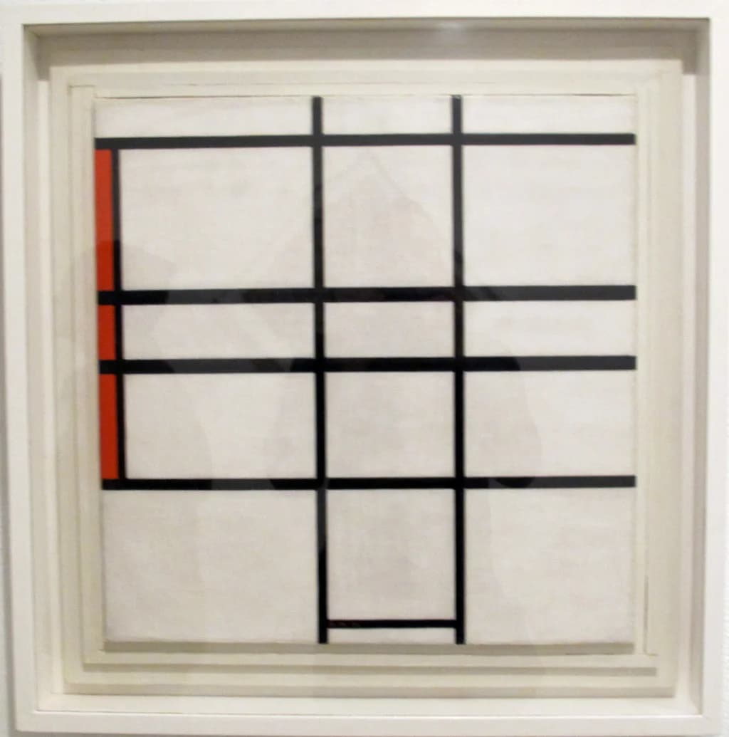 Composition avec blanc et rouge
