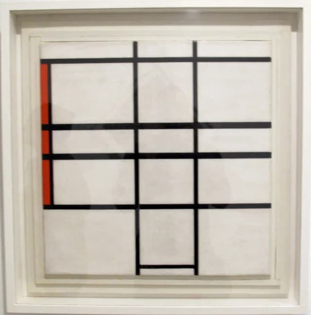 Composition avec blanc et rouge