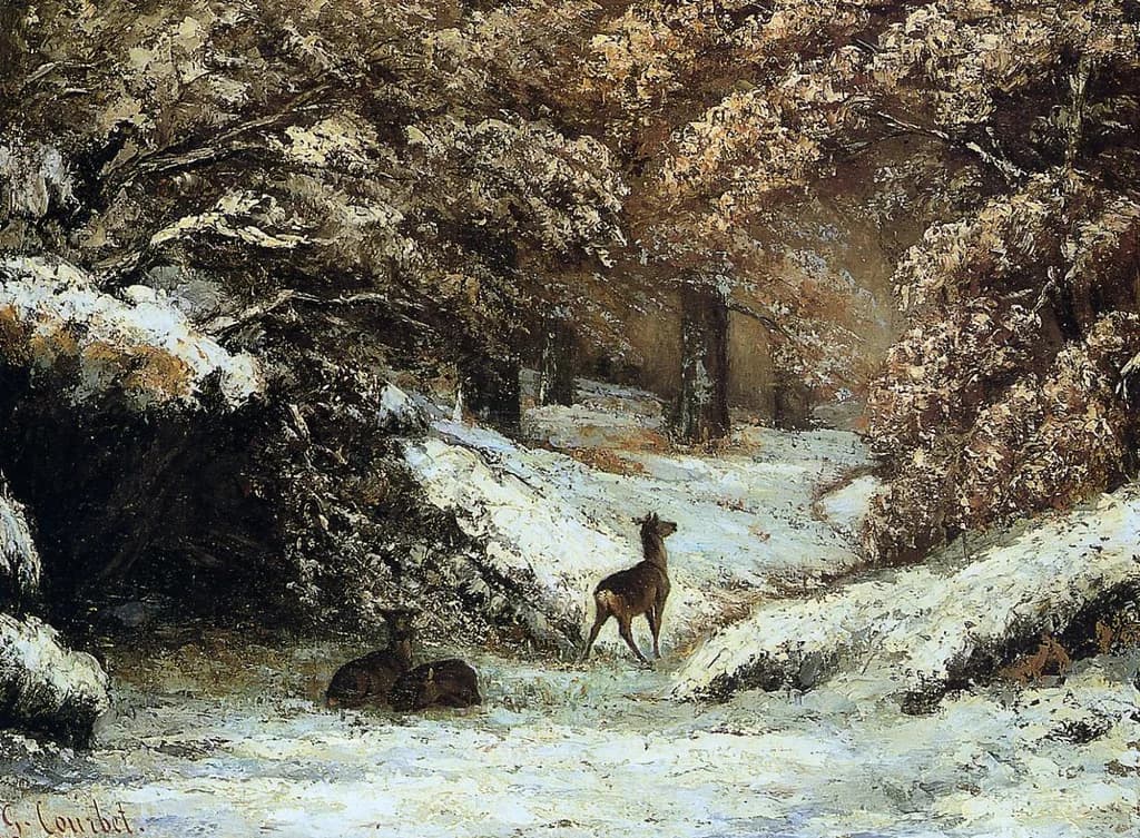 The Covert of Roe Deer in Winter