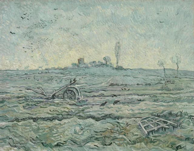 Snow-Covered Field with a Harrow (after Millet)