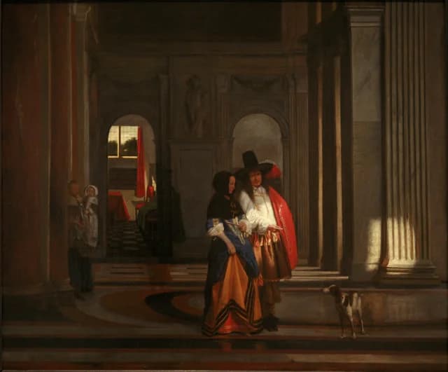 A Couple Walking in the Amsterdam Town Hall