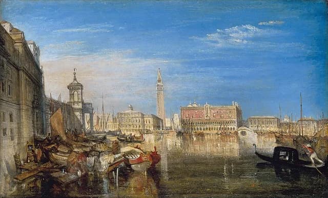 Bridge of Sighs, Ducal Palace and Custom House, Venice: Canaletto painting
