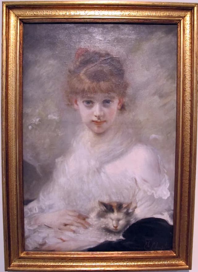 Young Girl with a Cat