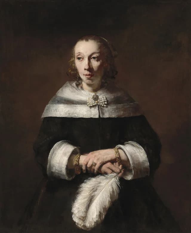 Portrait of a Woman with an Ostrich-Feather Fan