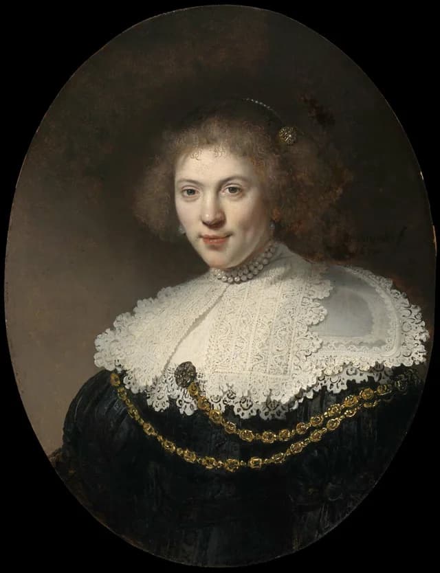 Retrato de una mujer con una cadena de oro