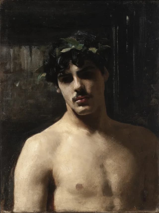 Man Wearing Laurels