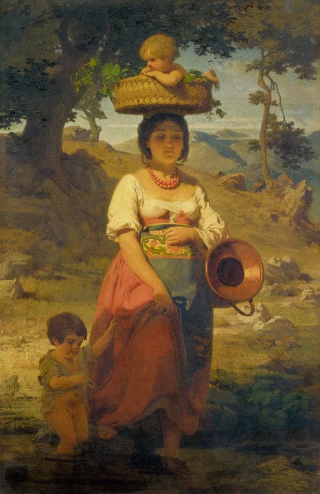 An Italian Woman with Children by a Stream