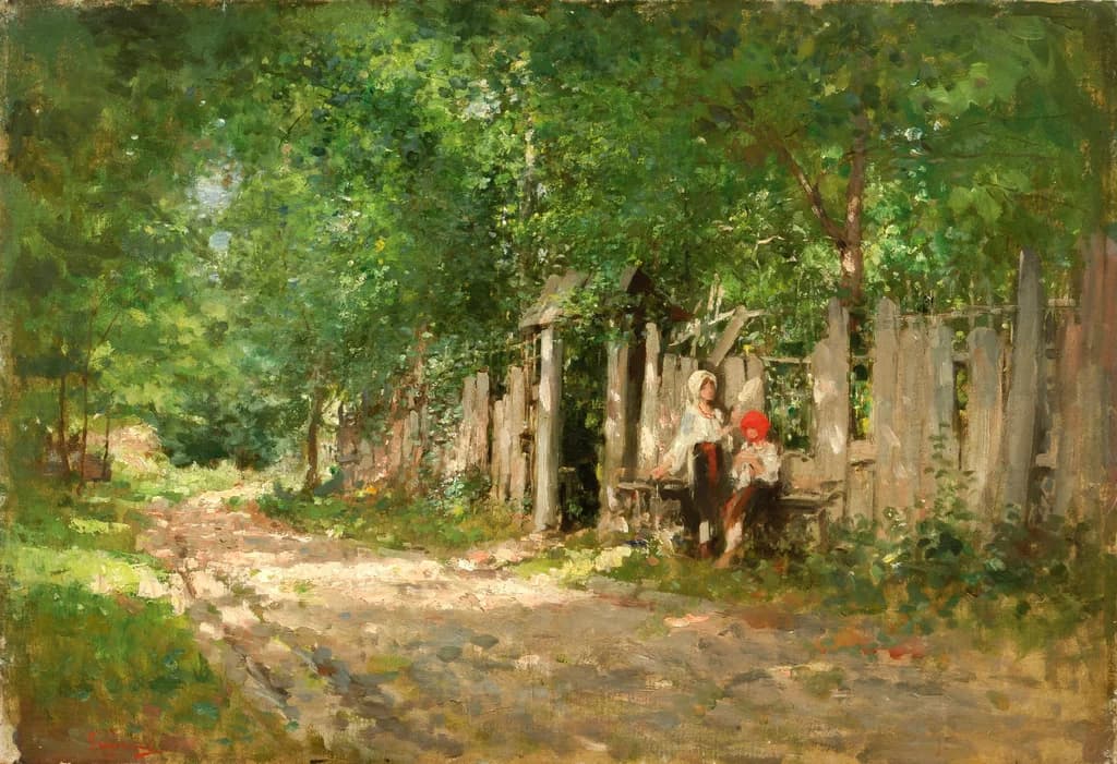 Girls Spinning at the Gate