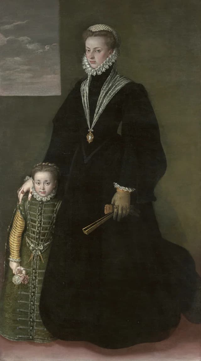 Ritratto di Giovanna d'Austria con una fanciulla