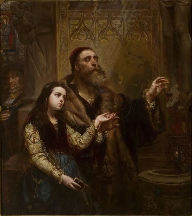 Blind Veit Stoss with granddaughter