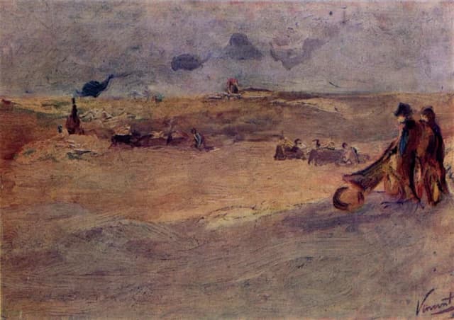 Landschaft mit Dünen und Figuren