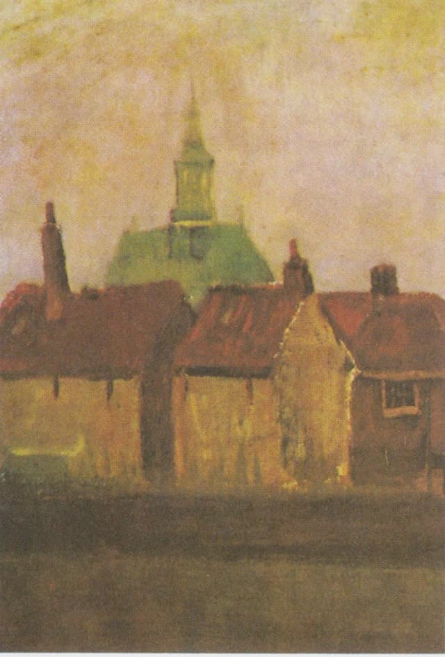 Die Neue Kirche und alte Häuser in Den Haag