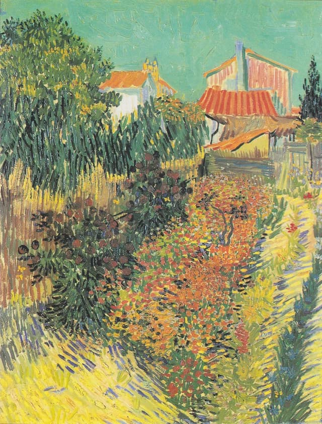 Jardín detrás de una casa