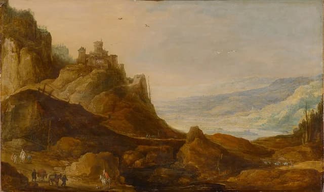 Mountain landscape with castle
