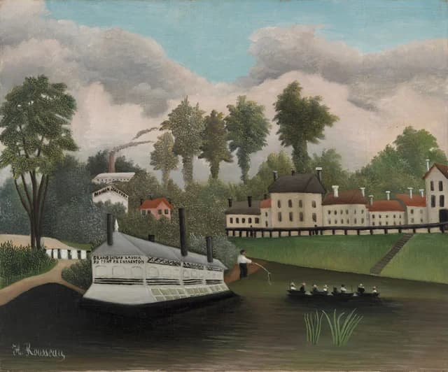 Das Waschboot an der Brücke von Charenton