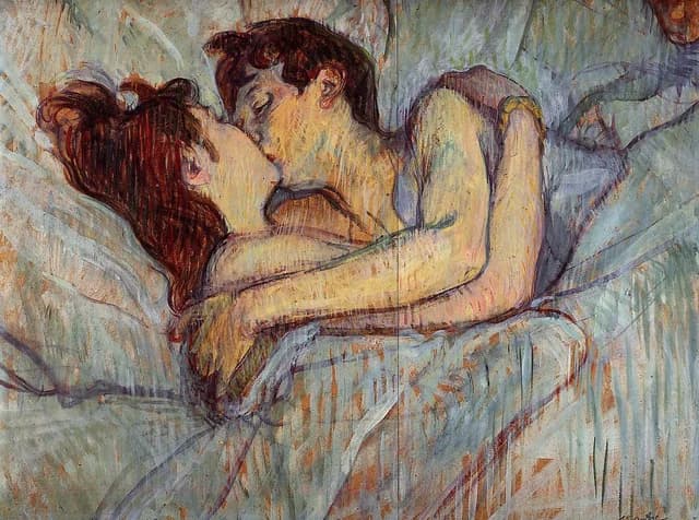 Im Bett - der Kuss