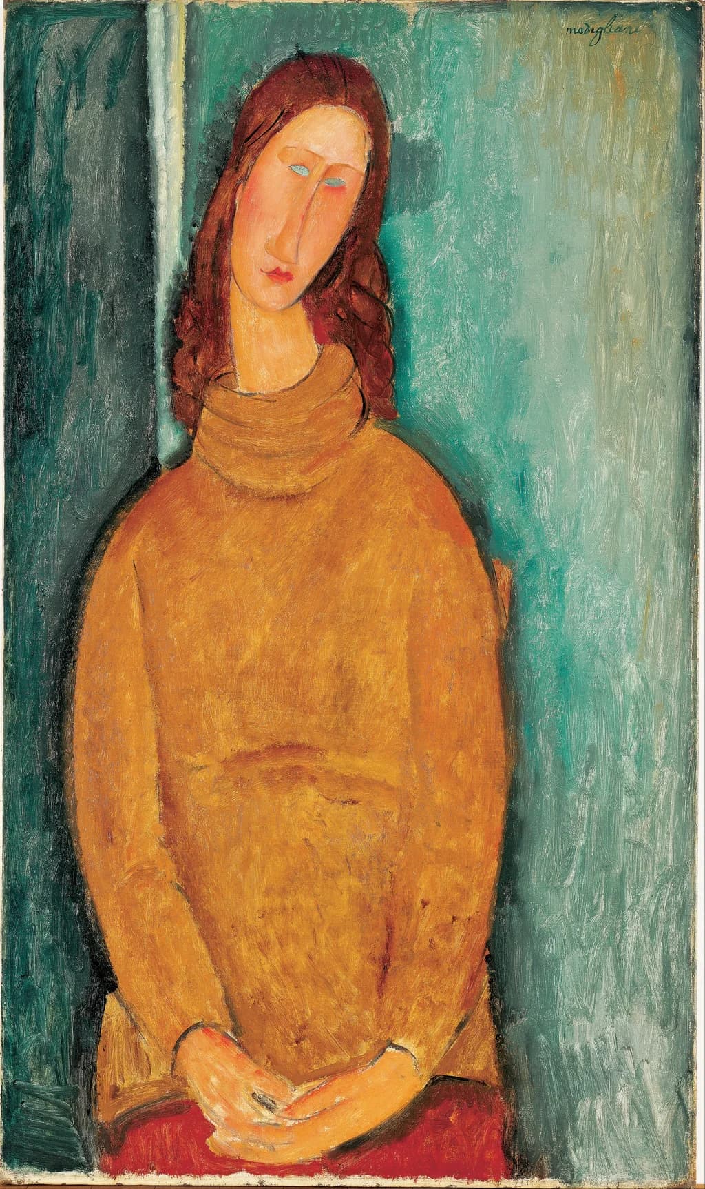 Jeanne Hébuterne in a yellow Sweater
