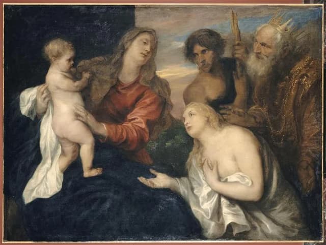 La Madonna col Bambino e i tre peccatori pentiti