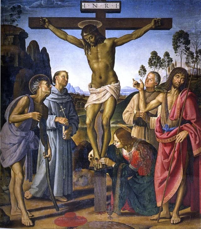 Crucifixion of Christ with saints