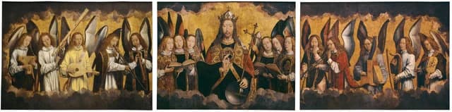 Christ with singing and music-making Angels