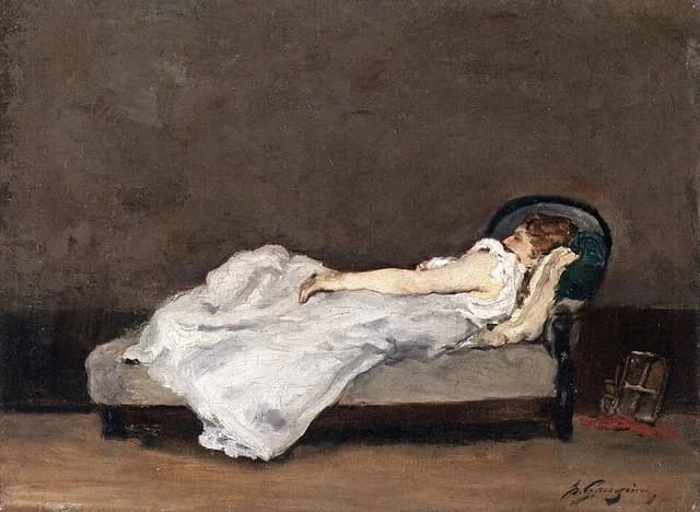 Mette Asleep on a Sofa