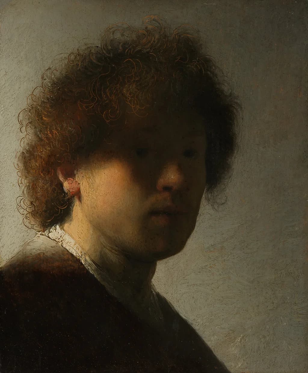 Autoportrait aux cheveux ébouriffés