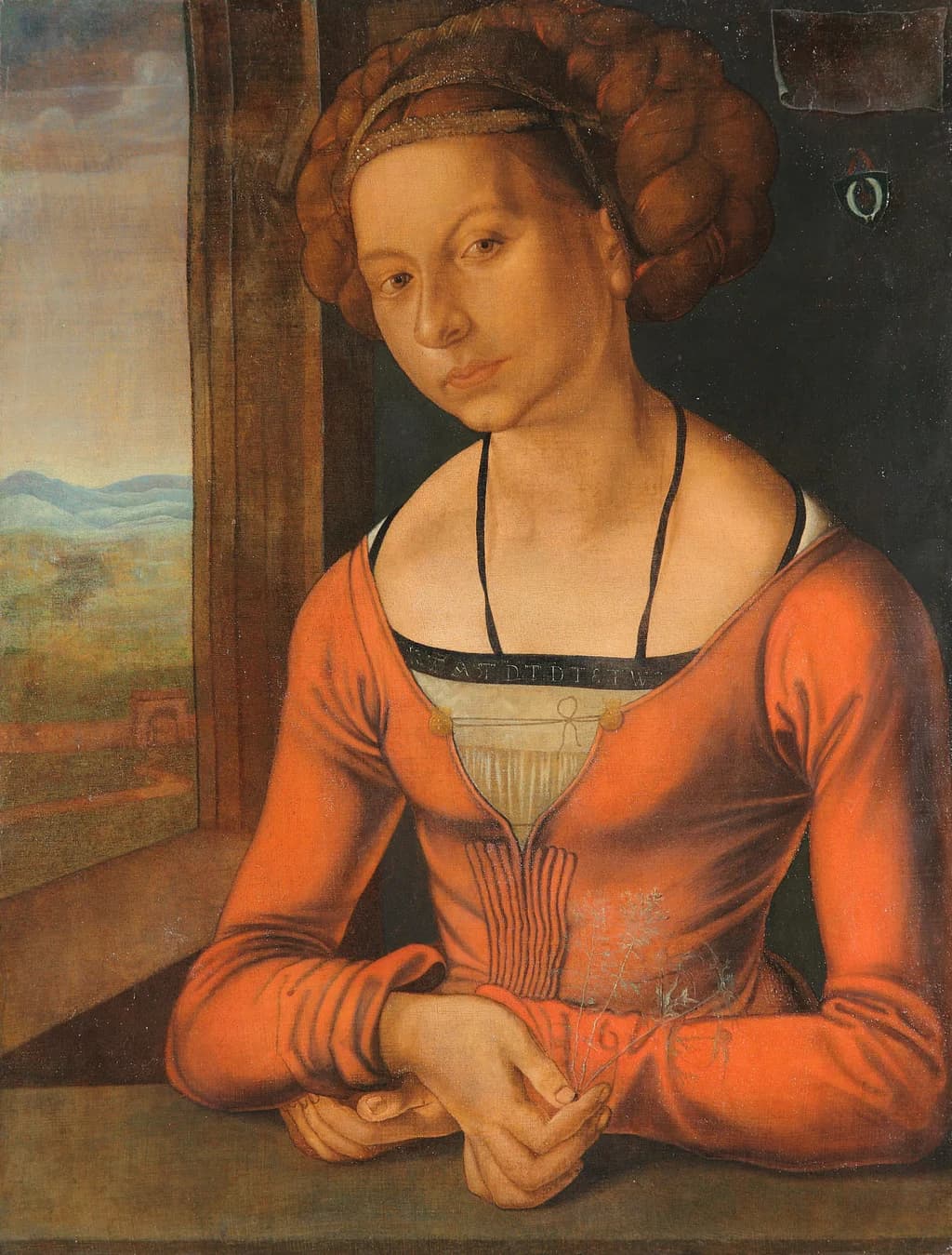 Portrait of a Young Woman with braided hair