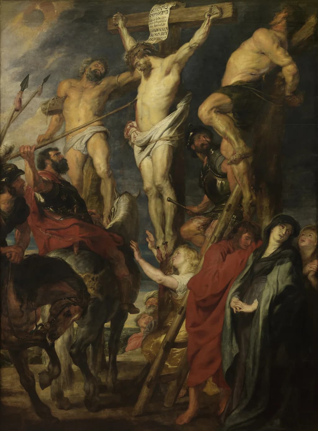 Christ on the Cross between the two criminals