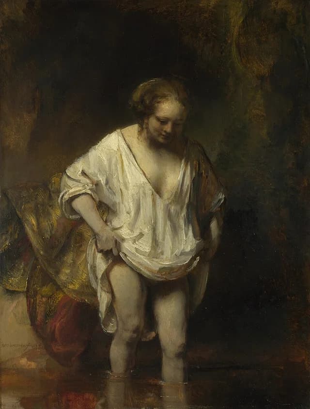 A Woman Bathing in a Stream (Hendrickje Stoffels?)