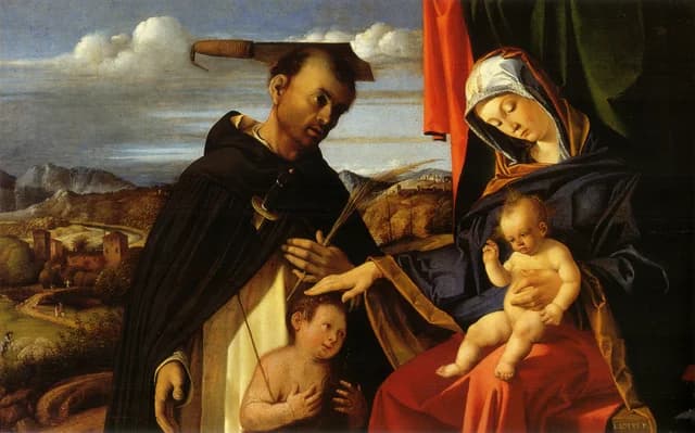 Madonna and Child with the Young St John the Baptist and St Peter Martyr