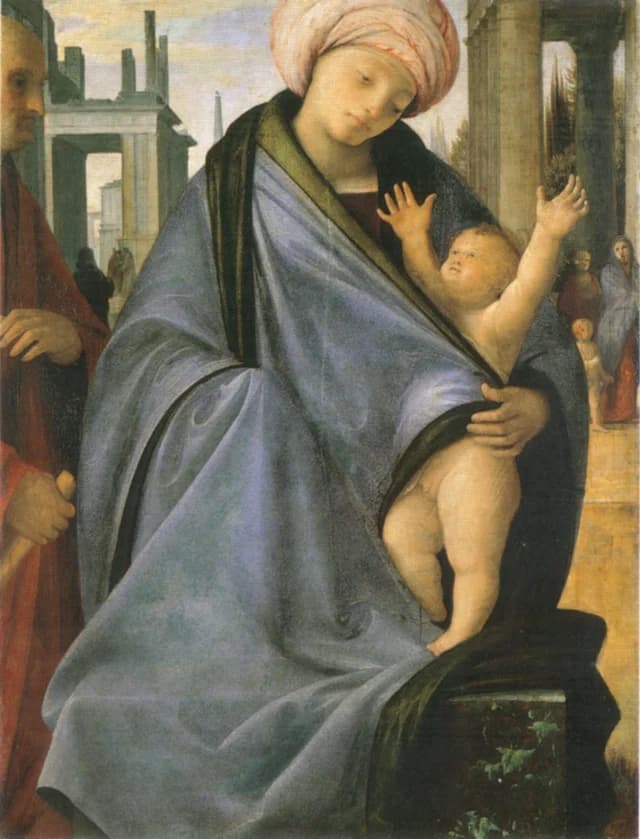 Madonna and child with donor