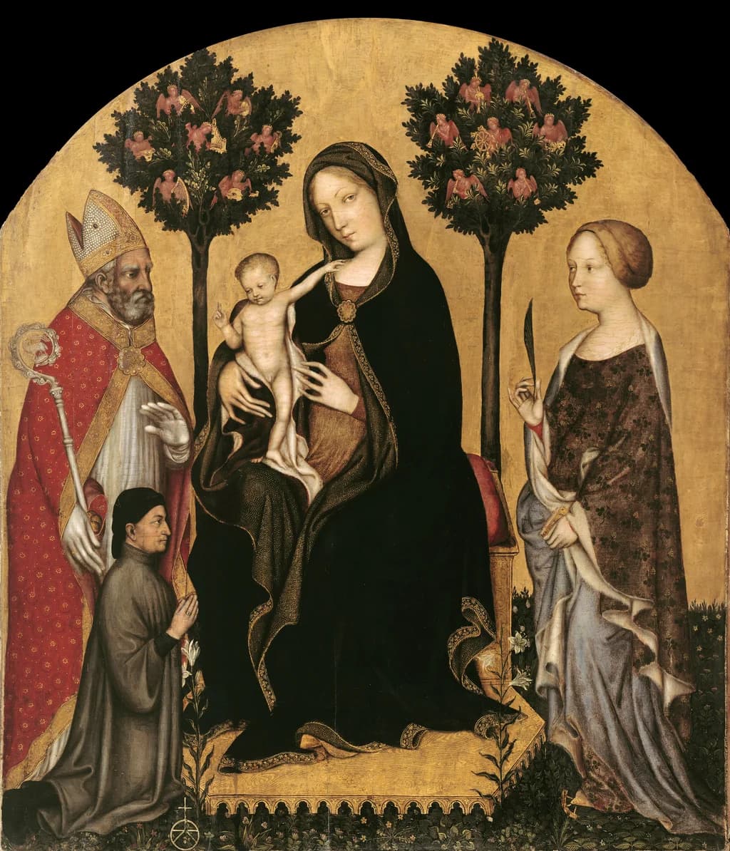 Madonna and Child, Sts Nicolas, Catherine and Donor