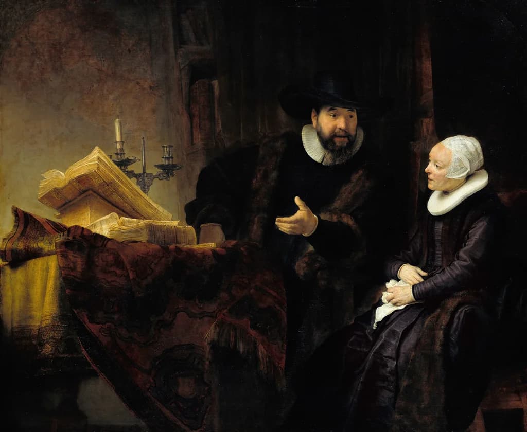Portrait of Cornelis Claeszoon Anslo and his wife Aaltje Schouten