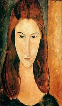 Frontal portrait of Jeanne Hébuterne