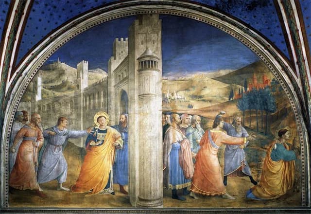Lunette of the east wall in Niccoline Chapel
