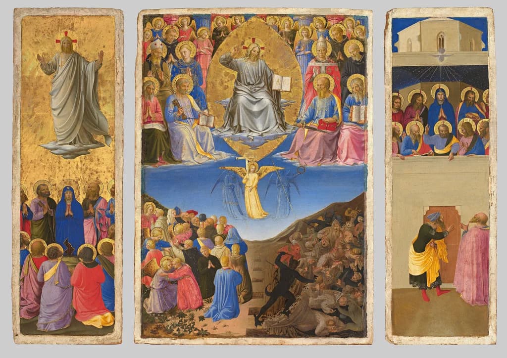Triptych of the Last Judgment, Ascension, and Pentecost