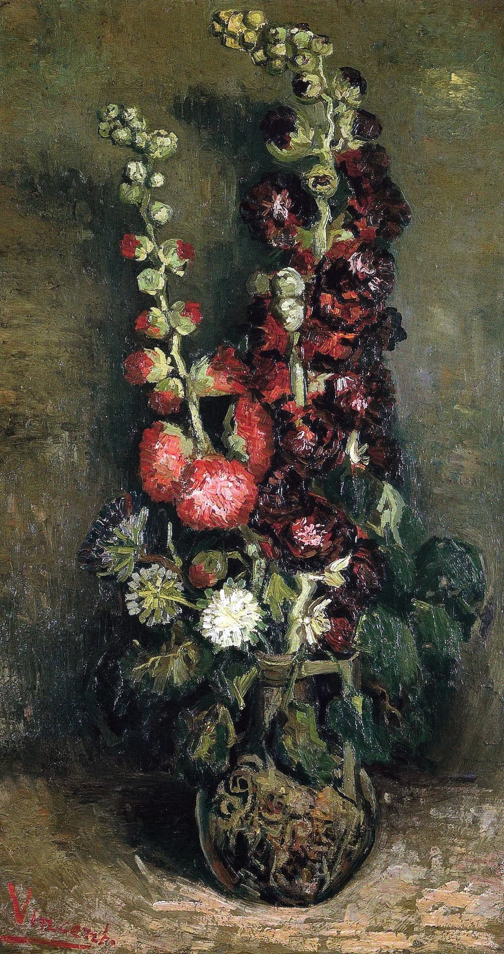 Vase with Musk-mallows